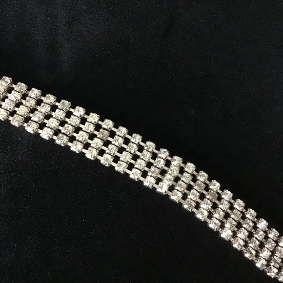 Vintage Multi Strand Rhinestone Bracelet - Picture 11 of 16